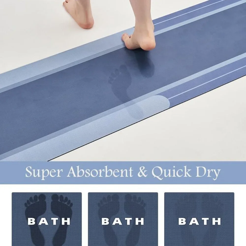 New Bath Mat Rug Long Non Slip Super Absorbent Bathroom Runner Stain Resistant